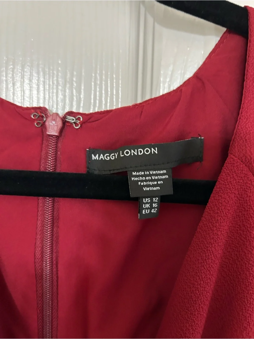 Maggy London Wine-Red Wrap-Style Midi Dress - Picture 4 of 6